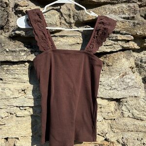 GAP Brown Lace Strap Women Top